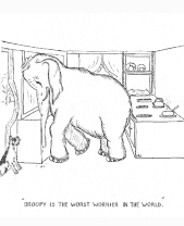 Droopy is the worst worrier in the world.